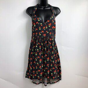 Urban Outfitter Women's Cherry Linen Blend V Neck Halter Dress‎ Size L